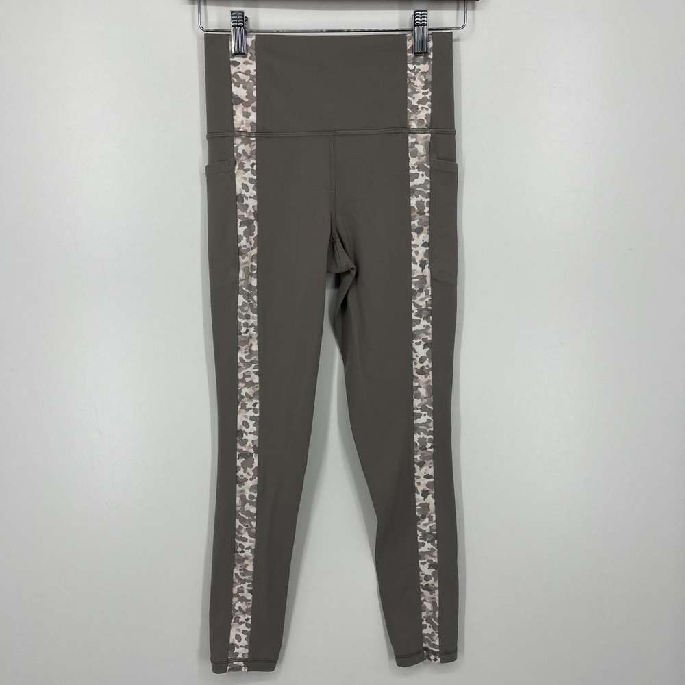Athleta Leggings Women's XS Gray Salutation Stash Pocket High Rise Ankle Length